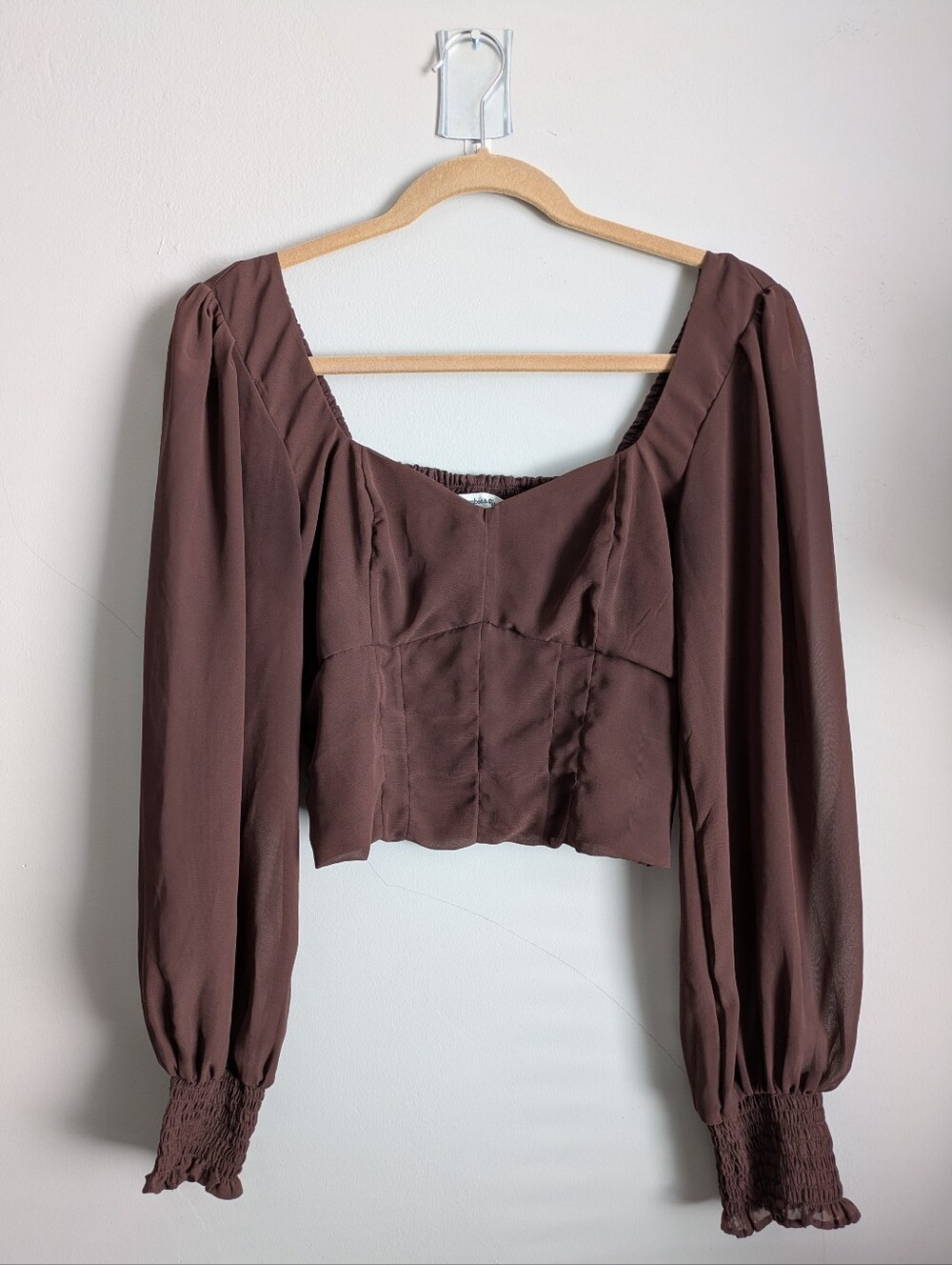 Abercrombie & Fitch Brown Long Sleeve Crop Top size S